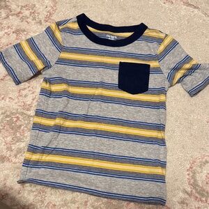 Carter's Kids Blue and Yellow Striped Tee with Navy Pocket